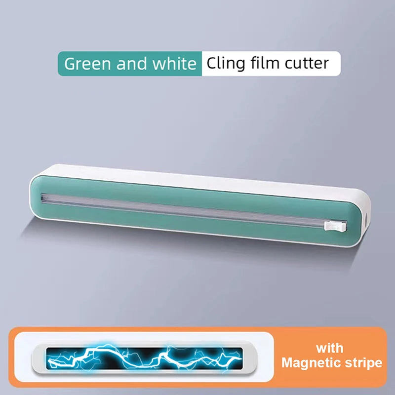 Magnetic Plastic Wrap Dispenser with Cutter – Kitchen Food Film Organizer