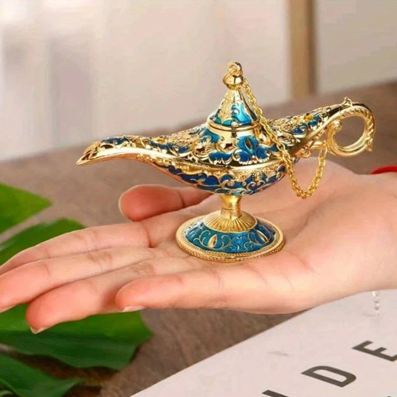 Vintage Magic Lamp Ornament – Decorative Metal Desktop Decor