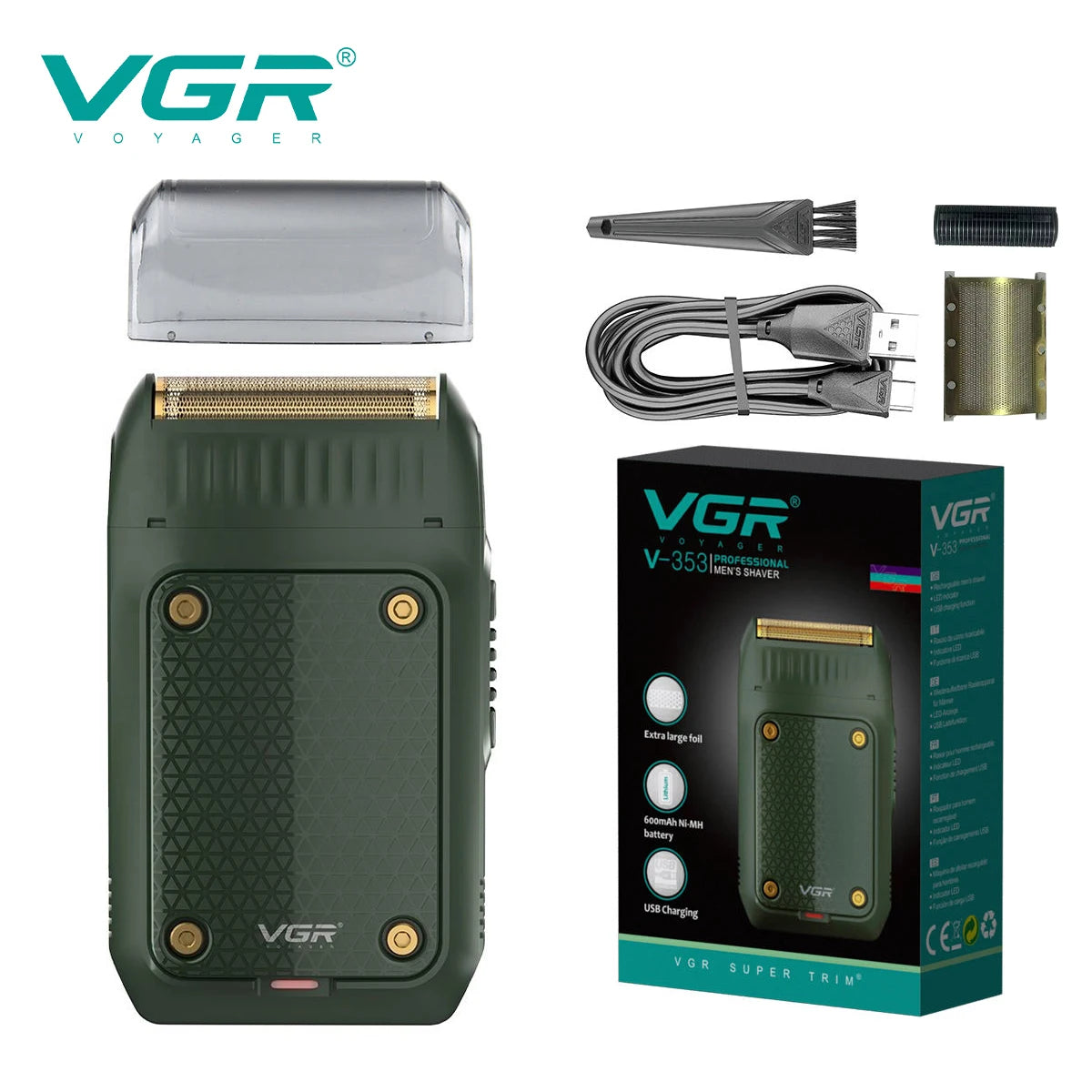 VGR Portable Rechargeable Electric Shaver for Men