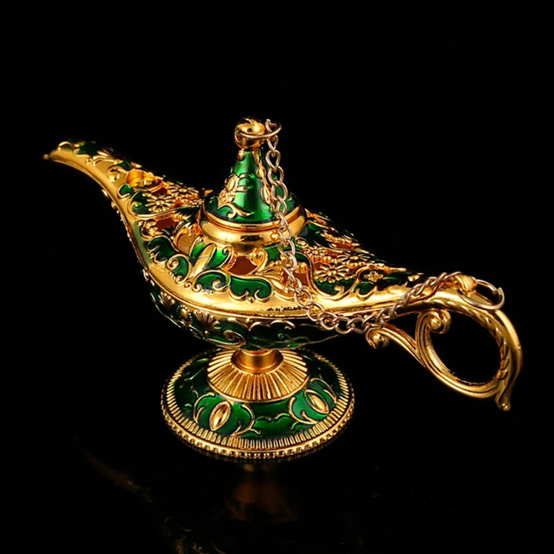 Vintage Magic Lamp Ornament – Decorative Metal Desktop Decor