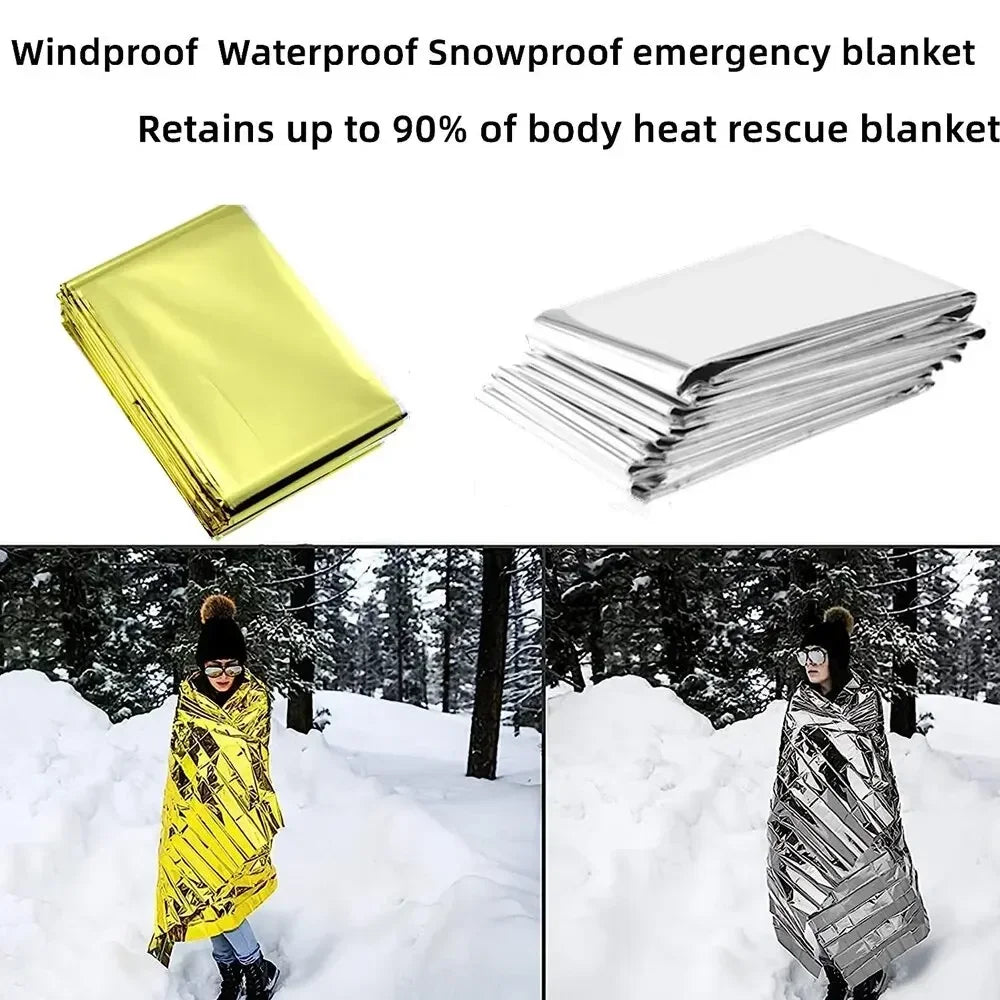 Emergency Thermal Poncho Blanket – Lightweight Foldable Outdoor Survival Cover