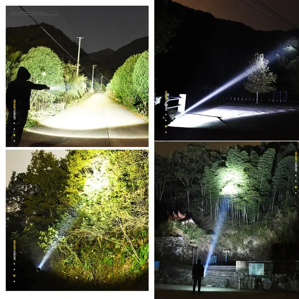 Rechargeable Zoomable LED Flashlight for Camping & Outdoor Use
