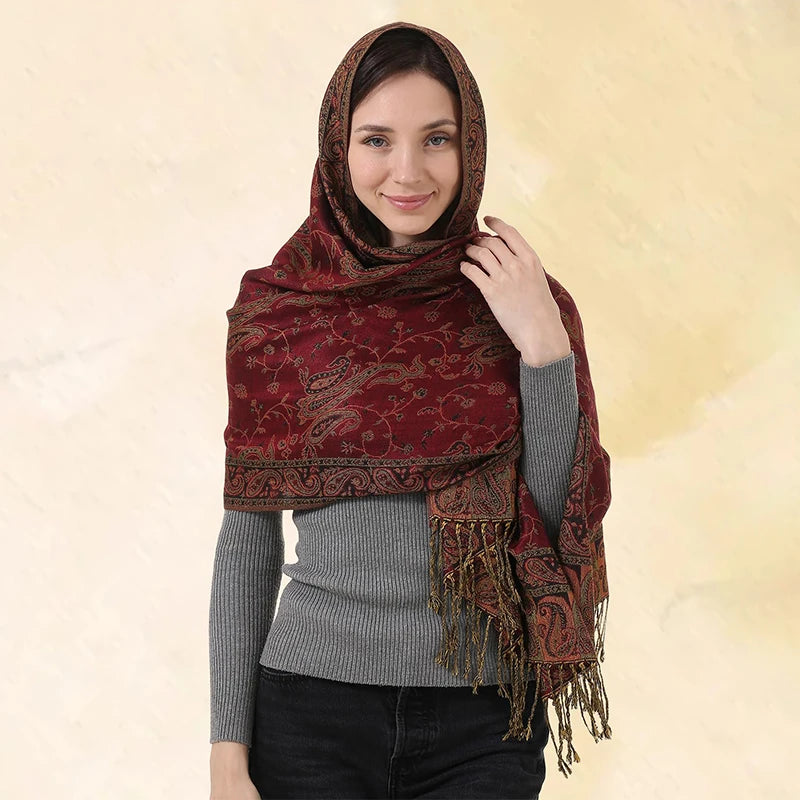 Women's Bohemian Paisley Pashmina Shawl & Wrap Scarf
