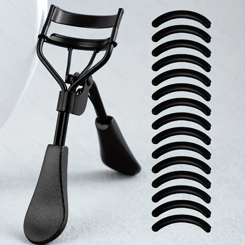 Portable Eyelash Curler with 15 Silicone Replacement Pads