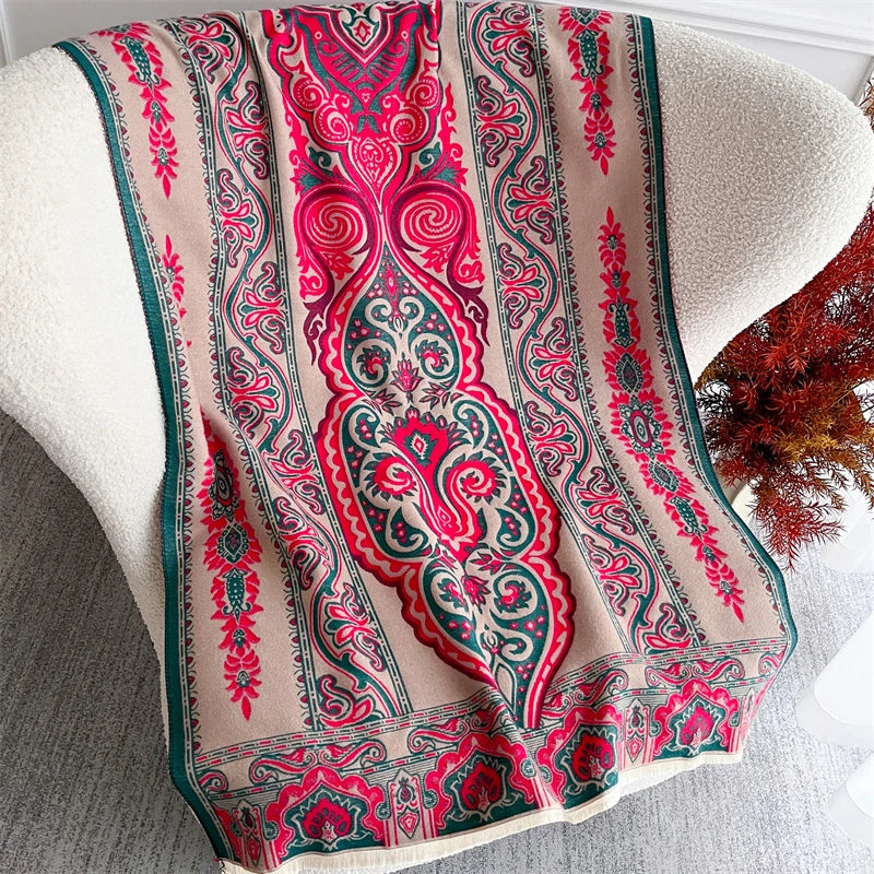 Women's Warm Winter Pashmina Scarf – Elegant Thick Shawl