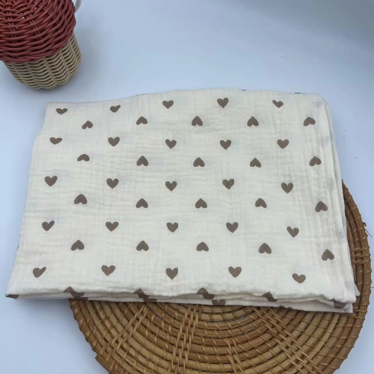 Cotton Muslin Baby Swaddle Blanket – Soft Floral Print Receiving Wrap