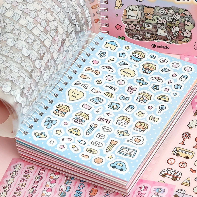 Cute K-Pop Decorative Sticker Book – Washi Paper Journal Stickers