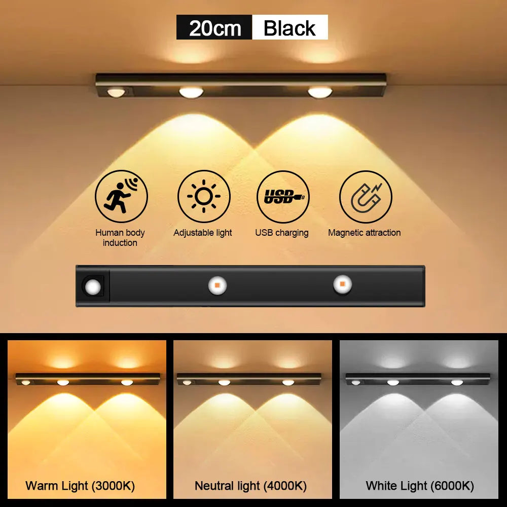 Rechargeable Motion Sensor LED Bar Light – Wireless Under Cabinet Lamp