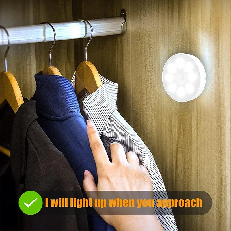 Motion Sensor LED Night Lights – USB Rechargeable 3-Color Lights
