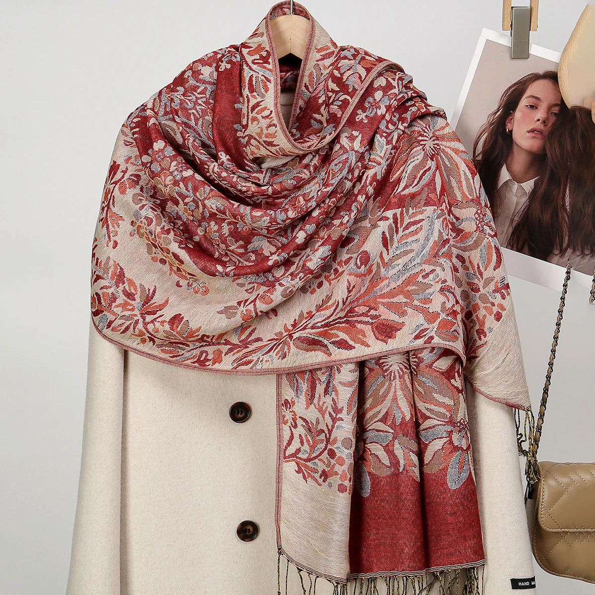 Women's Ethnic Paisley Pattern Large Scarf & Shawl