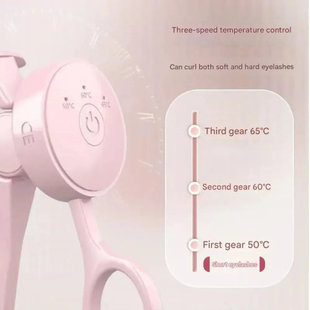 Rechargeable Heated Eyelash Curler with Temperature Control