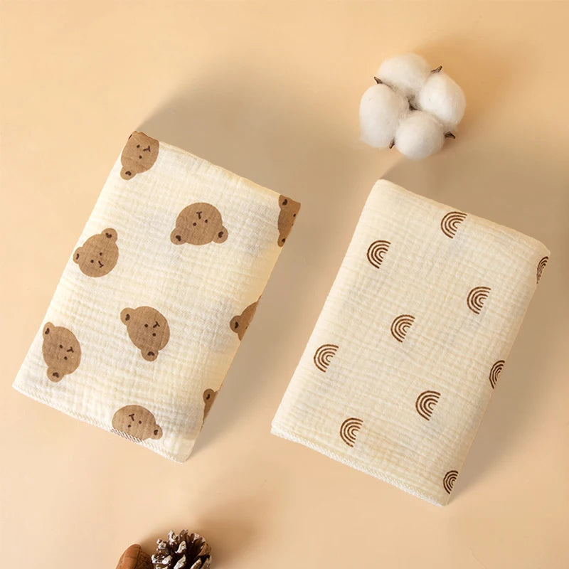 Soft Printed Gauze Baby Blanket & Swaddle