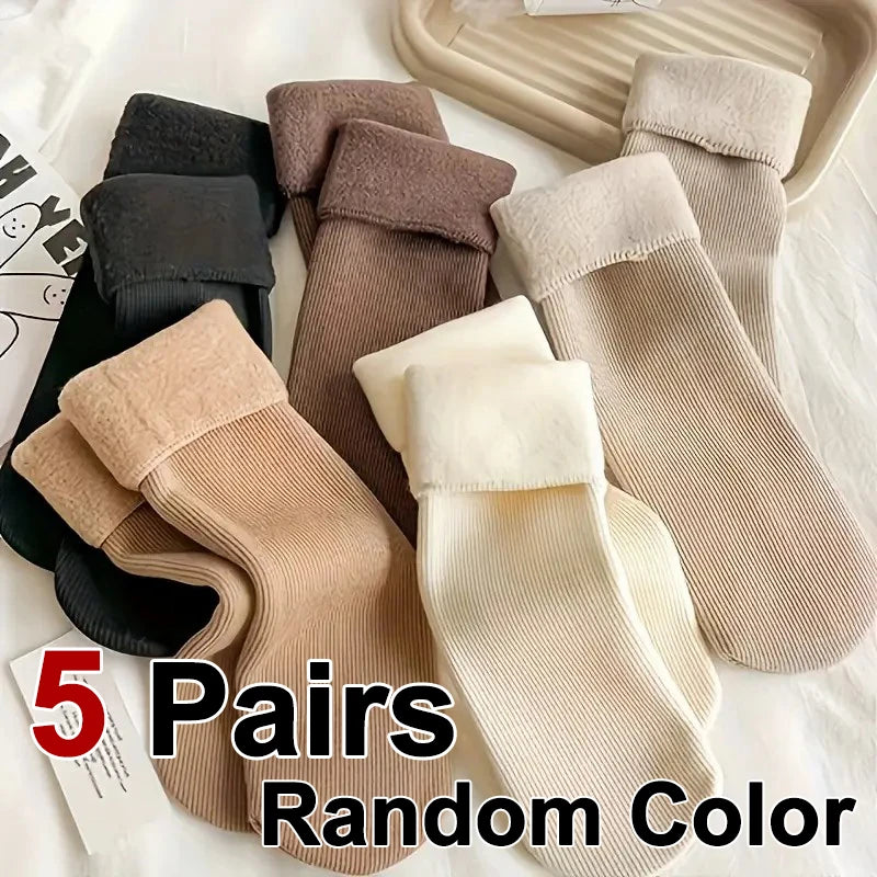 5/10 Pairs Women's Warm Winter Socks – Soft Cozy Everyday Socks