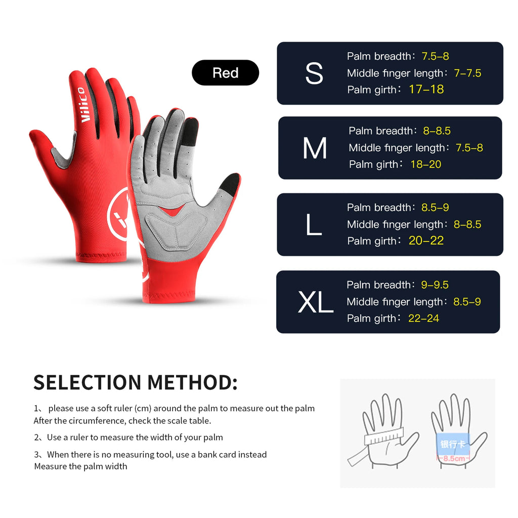 Touchscreen Full Finger Cycling Gloves – Lightweight Outdoor Sports Gloves