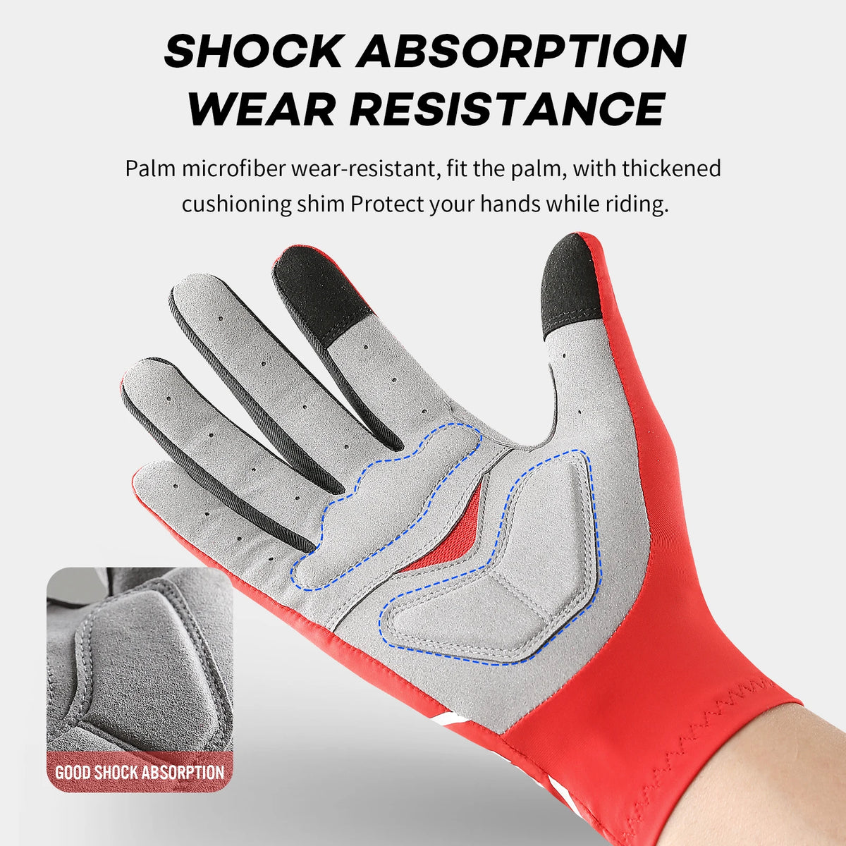 Touchscreen Full Finger Cycling Gloves – Lightweight Outdoor Sports Gloves