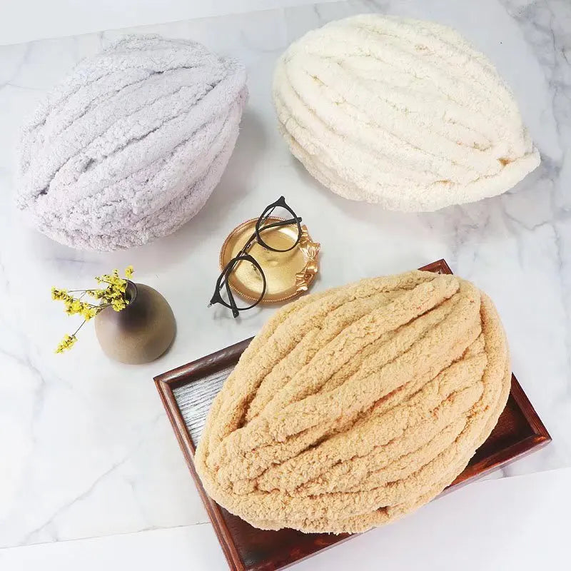 Extra Thick Hand-Knitted Chunky Yarn Blanket