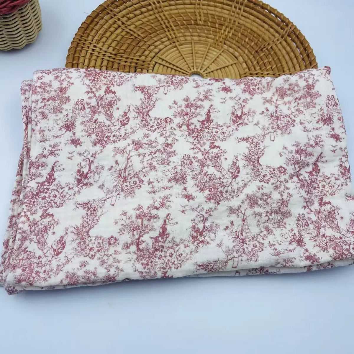 Cotton Muslin Baby Swaddle Blanket – Soft Floral Print Receiving Wrap