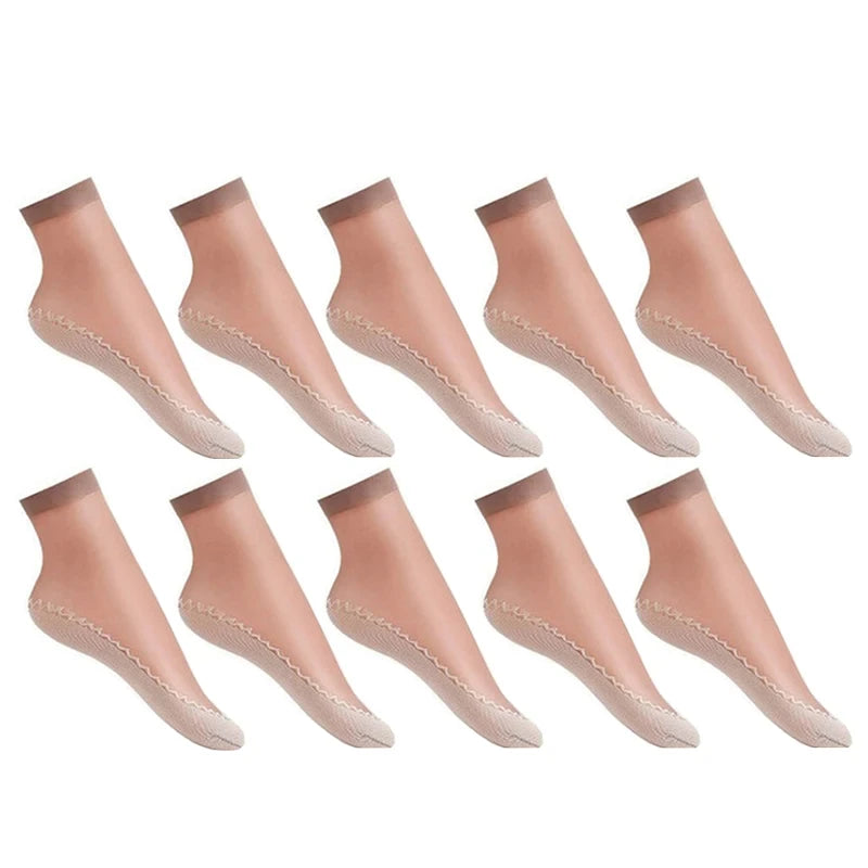 10-Pair Women's Ultra-Thin Summer Socks – Soft Breathable Everyday Socks