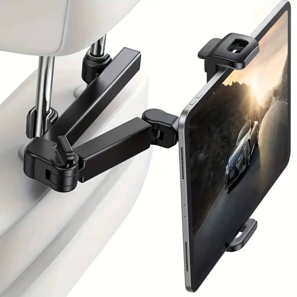 Car Headrest Tablet Holder – Adjustable Back Seat Mount