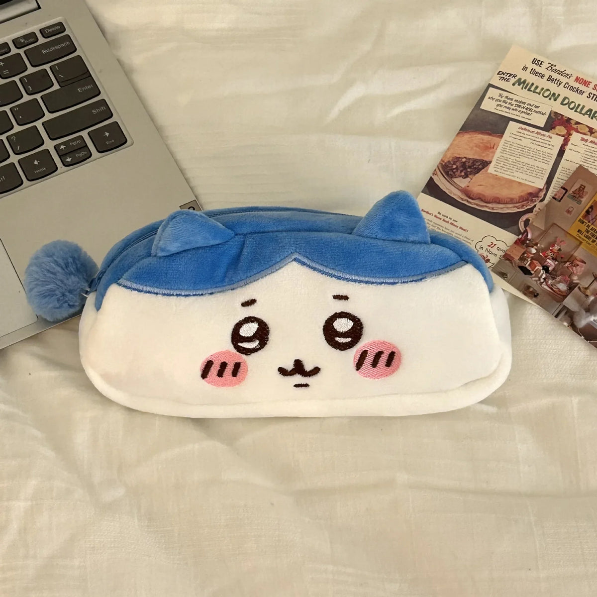 Kawaii Bunny Plush Pencil Case – Cute Soft Pen Bag