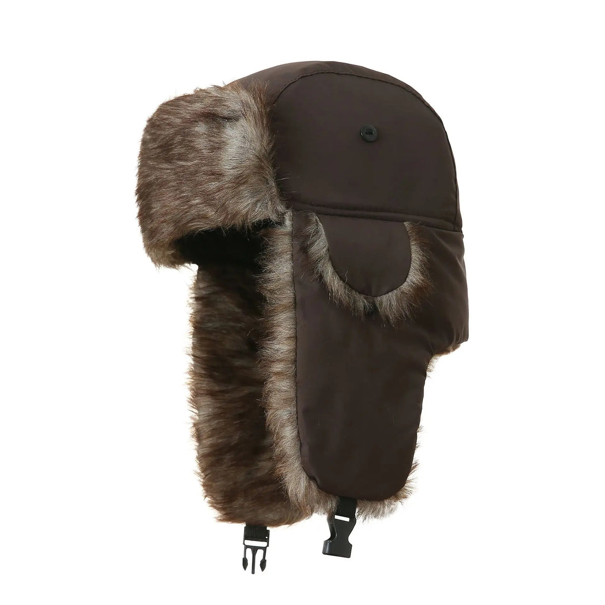 Men's Winter Faux Fur Ushanka Trapper Hat with Ear Flaps