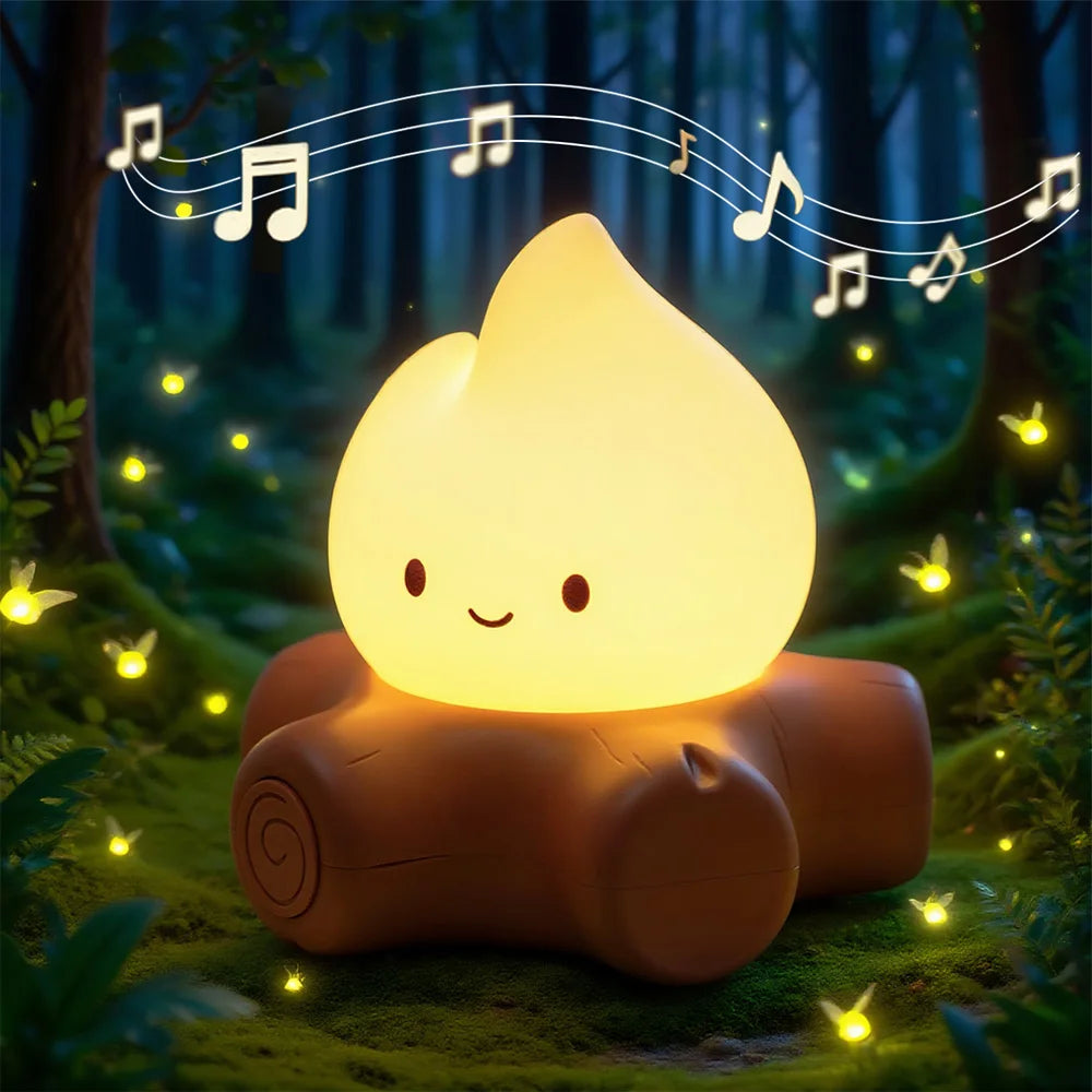 Campfire Night Light with White Noise – Cozy LED Atmosphere Lamp