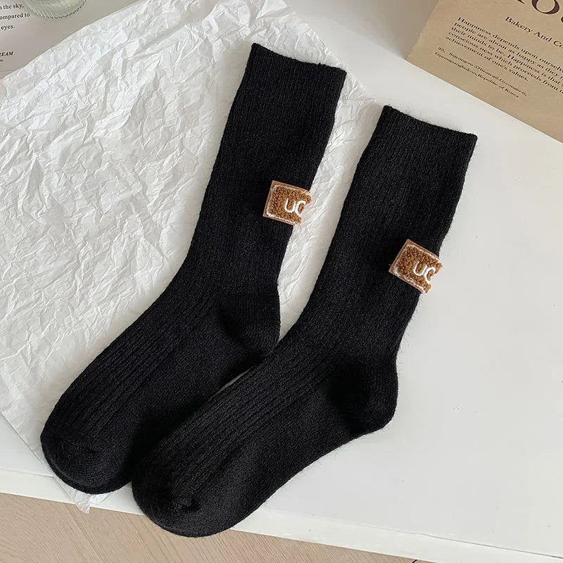 Women's Warm Wool Blend Socks – Soft Cozy Autumn Winter Crew Socks