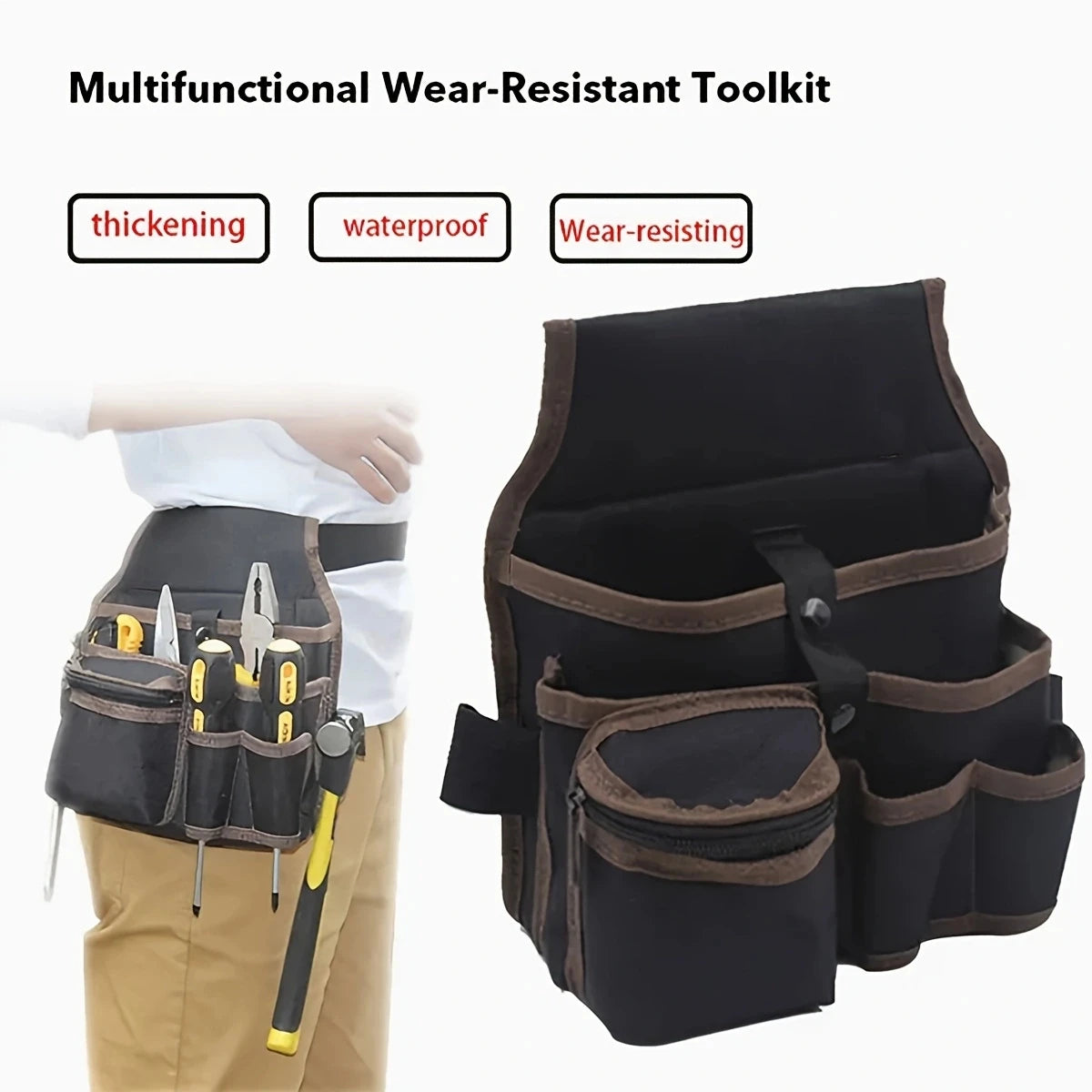 Multi-Pocket Tool Storage Waist Pouch – Utility Belt Organizer for Work
