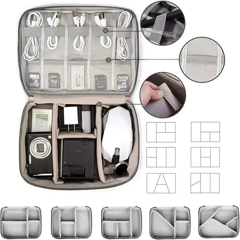 Waterproof Travel Cable Organizer Bag for Chargers & Electronic Accessories