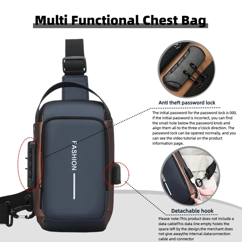 Unisex Mini Sling Crossbody Chest Bag