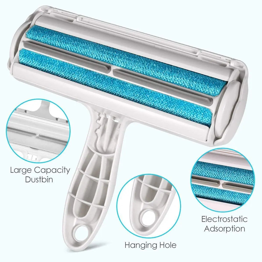Reusable Pet Hair Remover Roller with Self-Cleaning Base