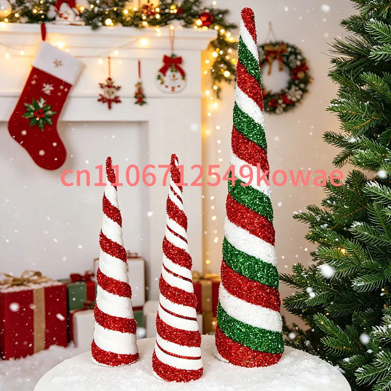 Christmas Conical Tree Tower V-Shaped Tabletop Decoration