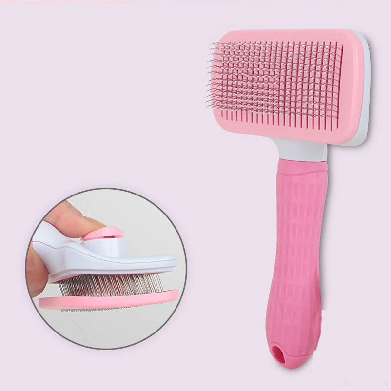 Self Cleaning Pet Brush – Dog & Cat Hair Remover Grooming Comb