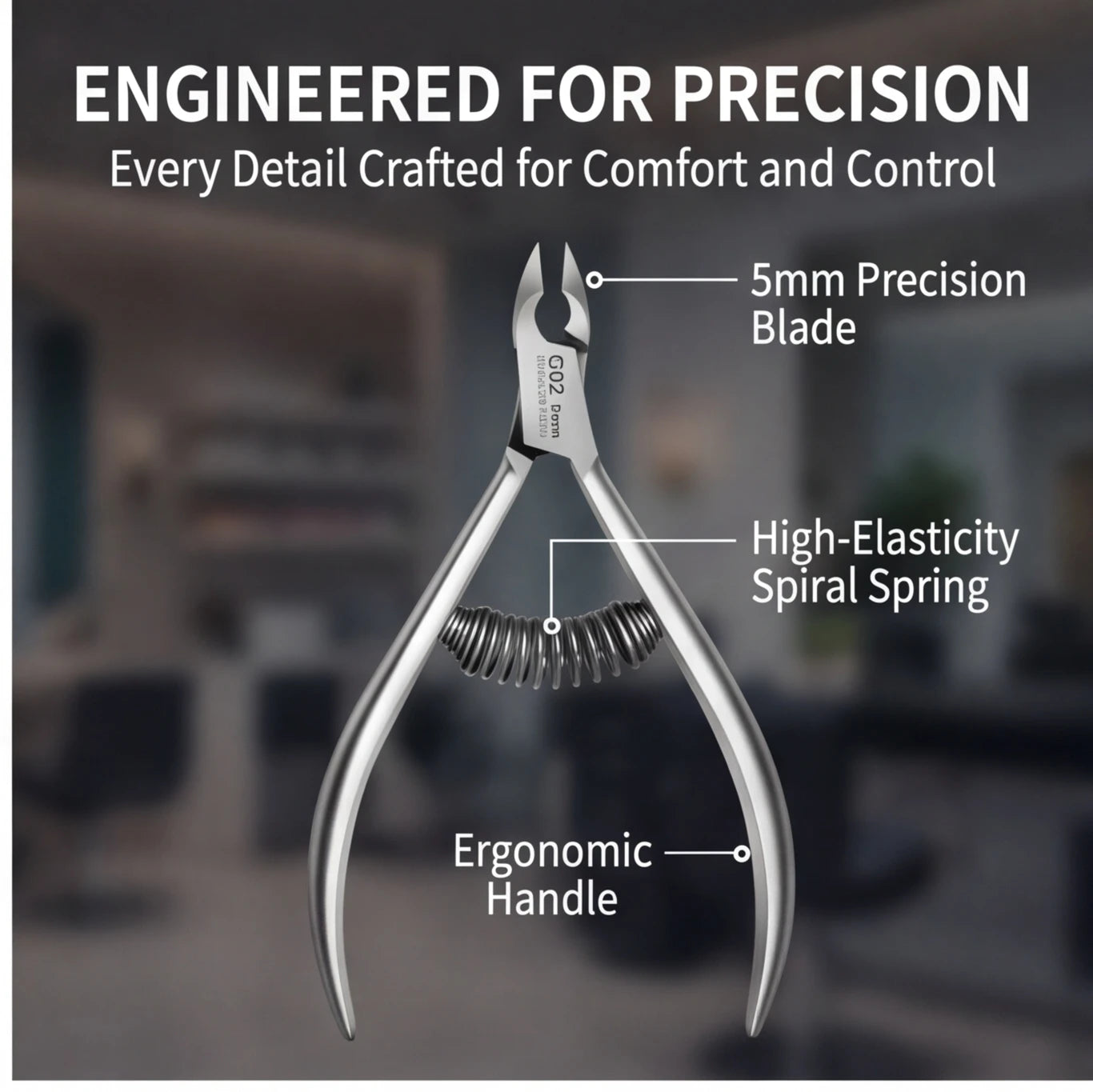Stainless Steel Pedicure Nail Nipper with Double Spring