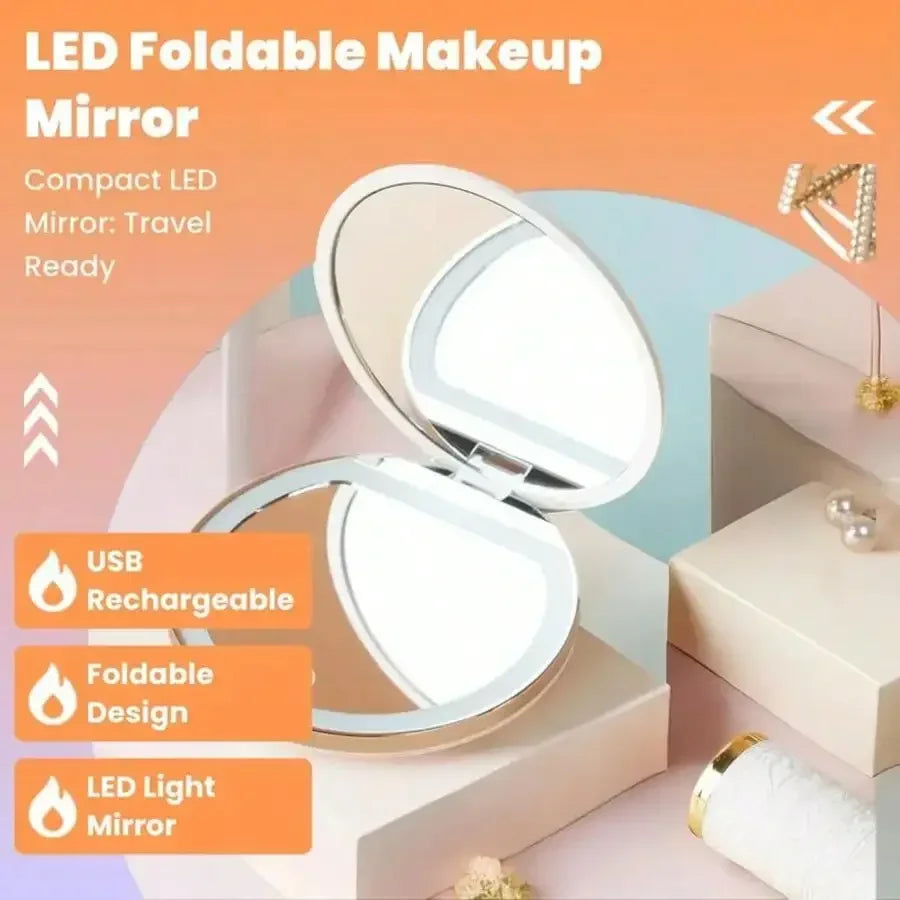 Portable Folding Compact Makeup Mirror for Travel