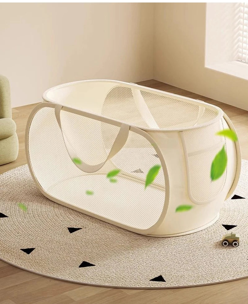 Large Capacity Kids Toy Storage Basket – Foldable Laundry & Home Organizer