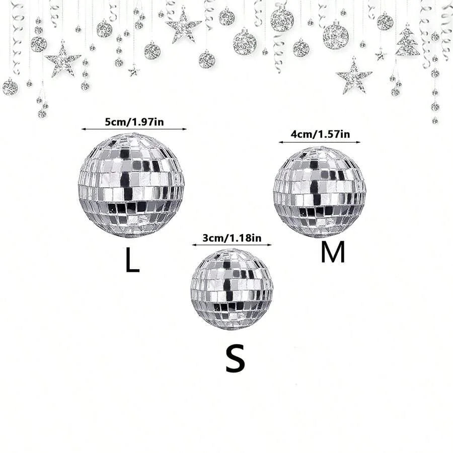 10pcs Mini Mirror Disco Balls – Reflective Hanging Party Decor