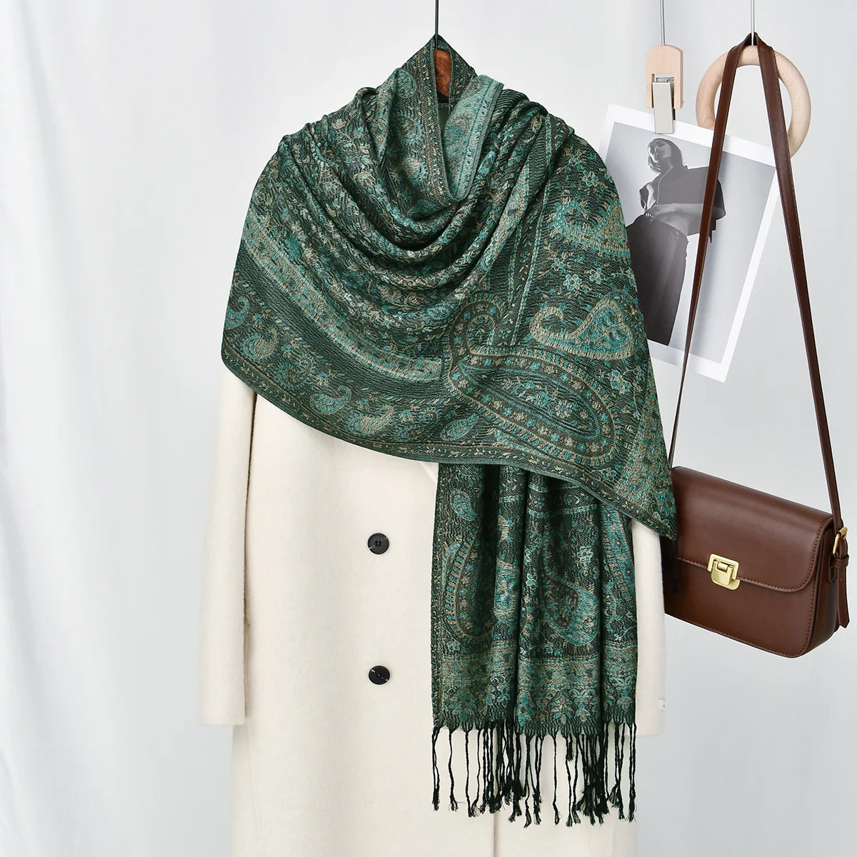 Women's Ethnic Paisley Pattern Large Scarf & Shawl