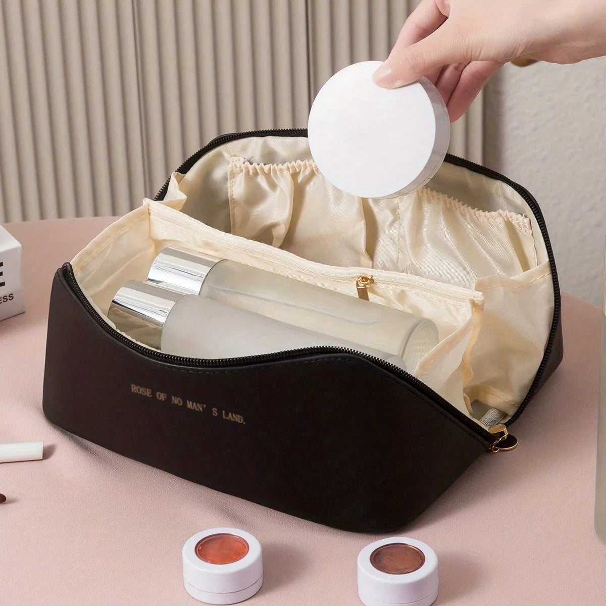 Portable Makeup Organizer Bag with Handle