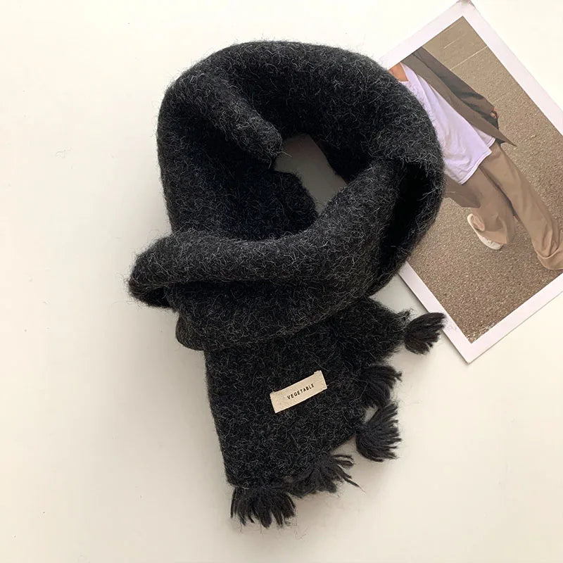 Women's Embroidered Knitted Winter Scarf – Warm Elegant Shawl
