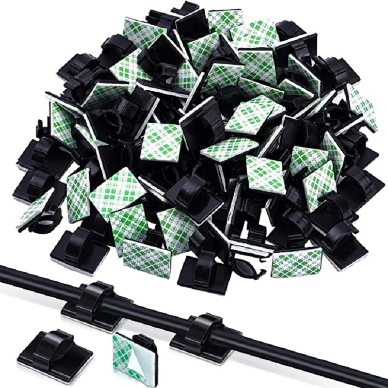 Self-Adhesive Cable Organizer Clips – Desktop Wire Holders