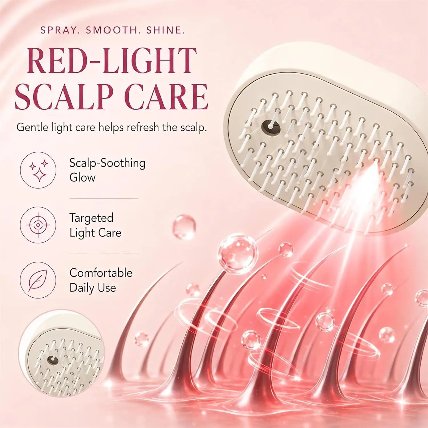 Electric Scalp Massager Comb with Spray Function