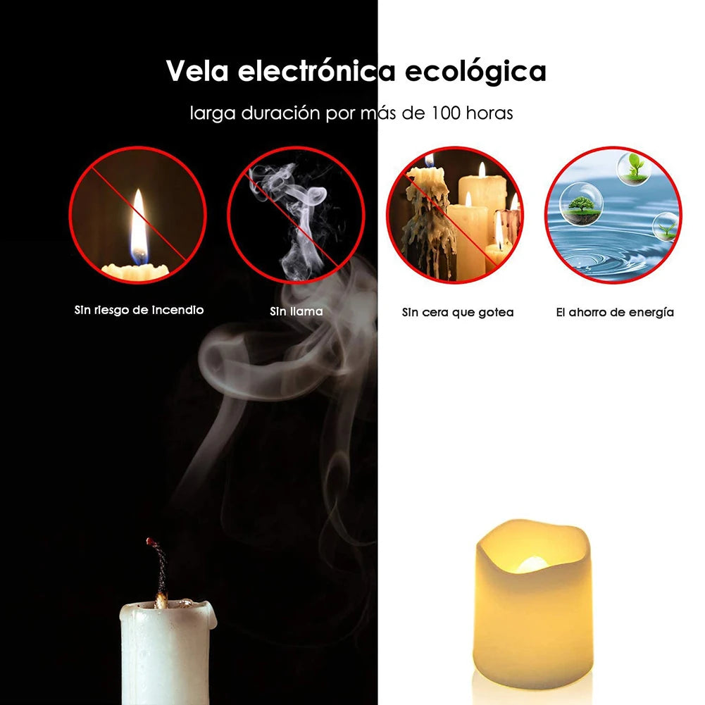 24-Piece Flameless LED Tea Light Candles – Warm White