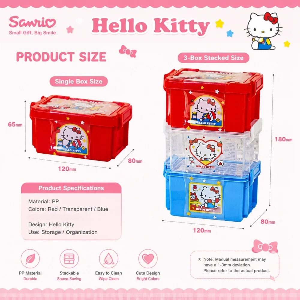 Genuine Sanrio Hello Kitty Stackable Storage Box Set