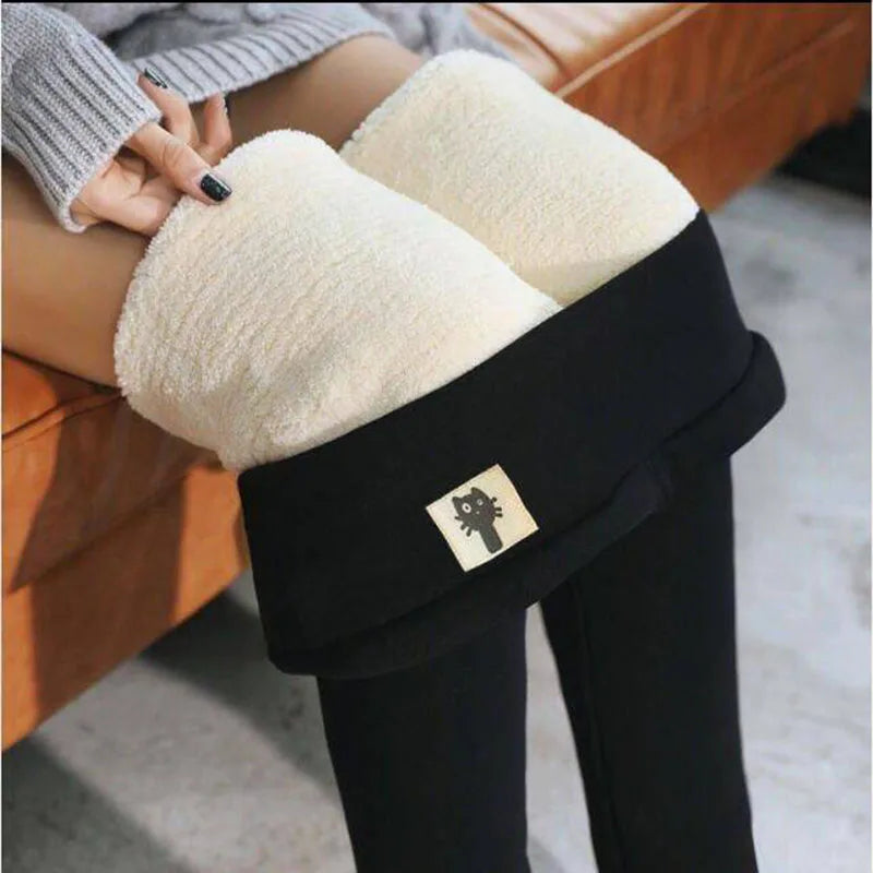 Women's Fleece-Lined Winter Leggings – Warm High-Waist Pants