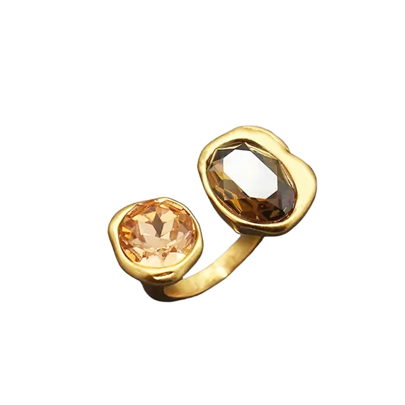 Women's Geometric Rhinestone Ring – Elegant Minimalist Fashion Jewelry