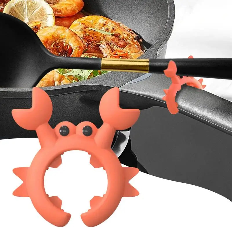 Crab Shaped Silicone Spoon Rest – Cute Kitchen Utensil Holder