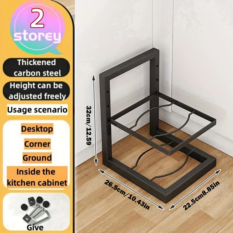 Adjustable Stainless Steel Pot & Pan Organizer Rack