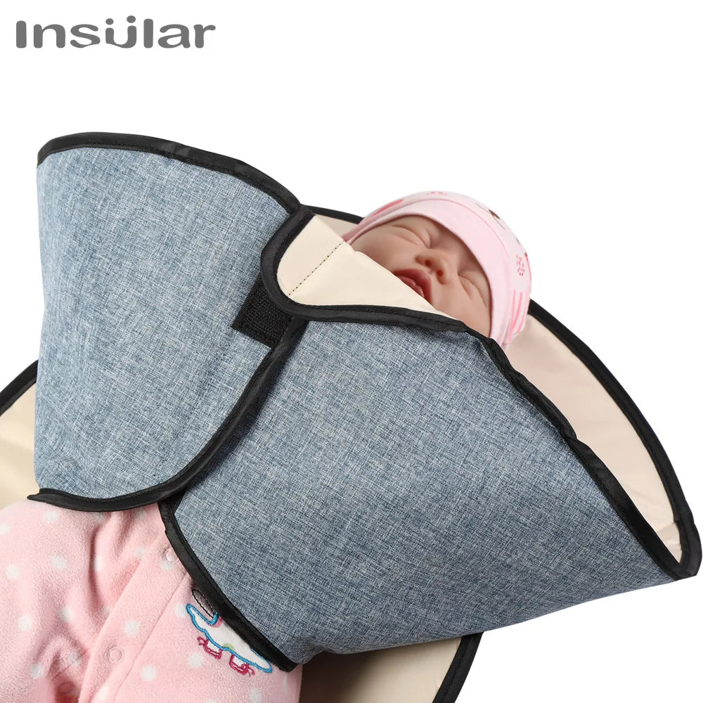 2-in-1 Portable Baby Changing Pad – Waterproof Travel Diaper Mat