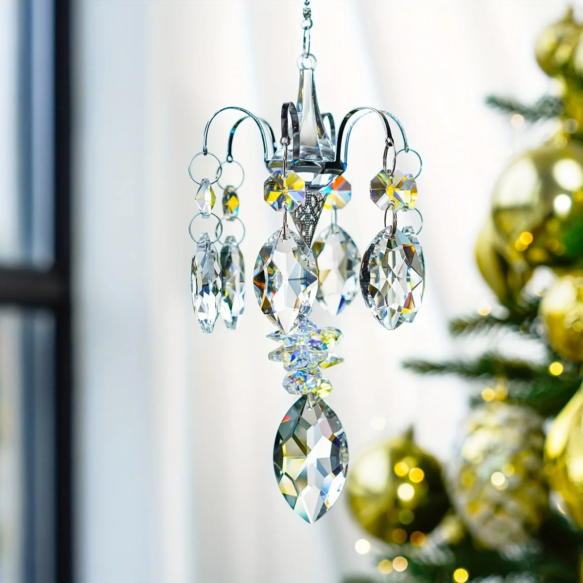 Crystal Sun Catcher – Hanging Rainbow Prism Window Decorationv